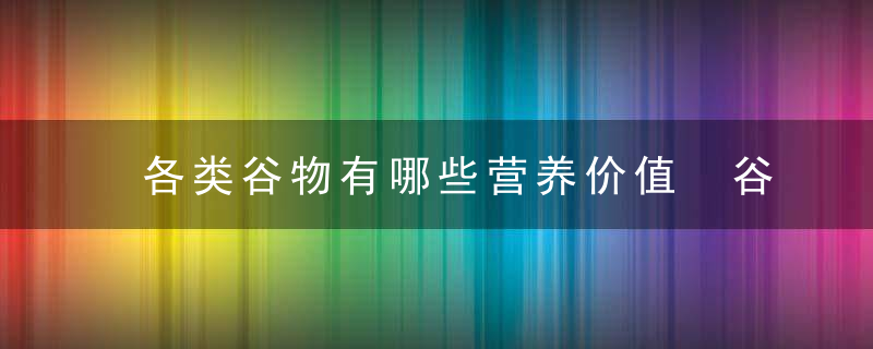 各类谷物有哪些营养价值 谷物养生